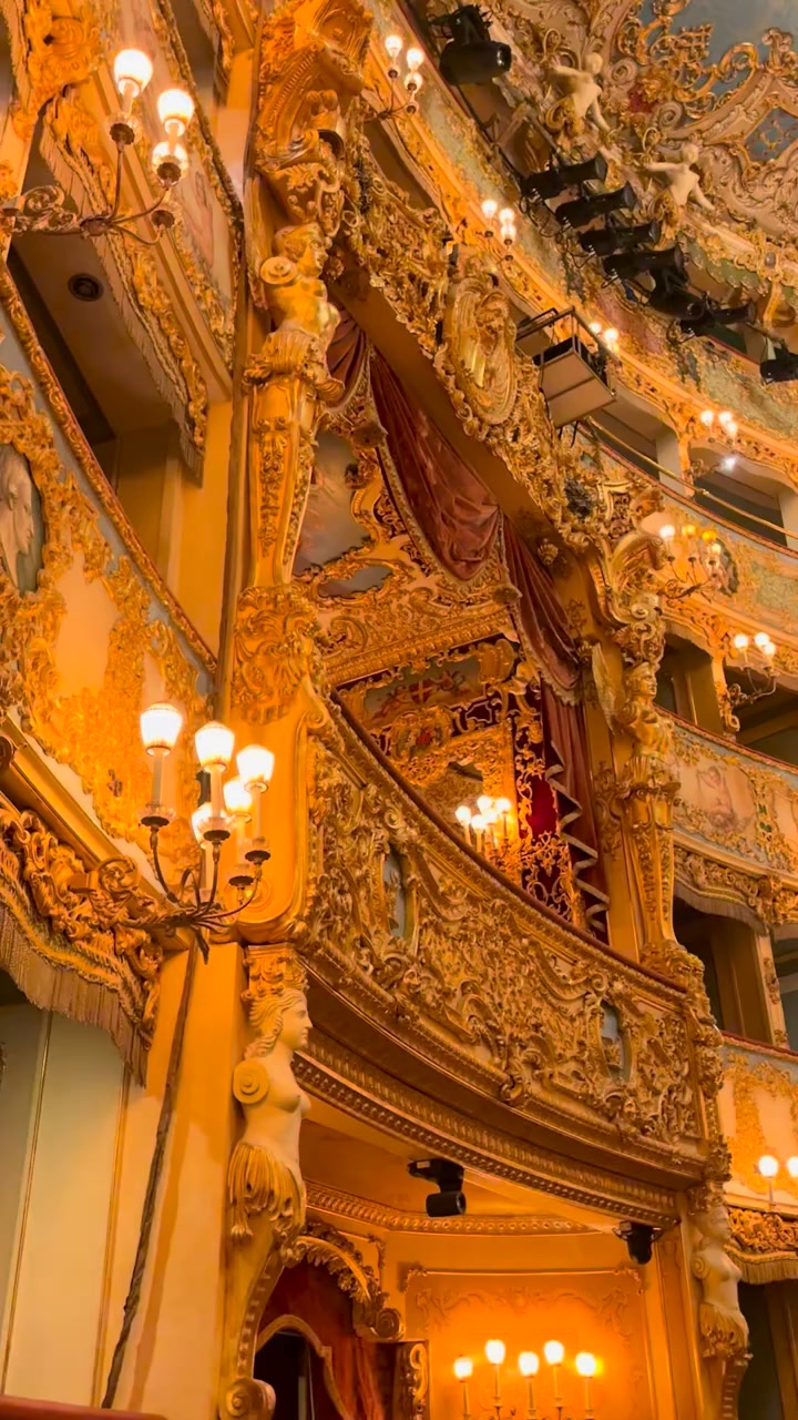 The opulent interior and gold leaf decorations of the famous