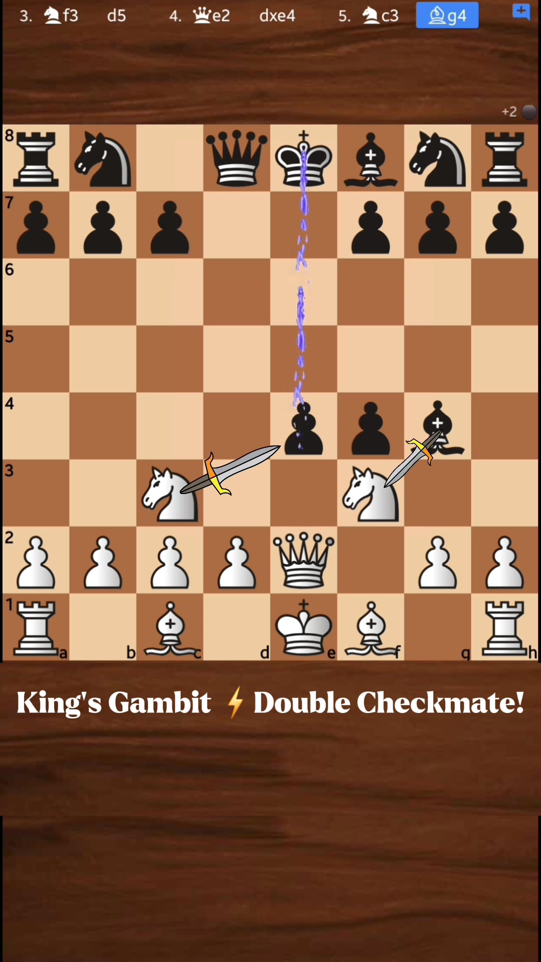 DOUBLE CHECKMATE!☠️ IN 7 MOVES!. ⚡👑 The ultimate optical