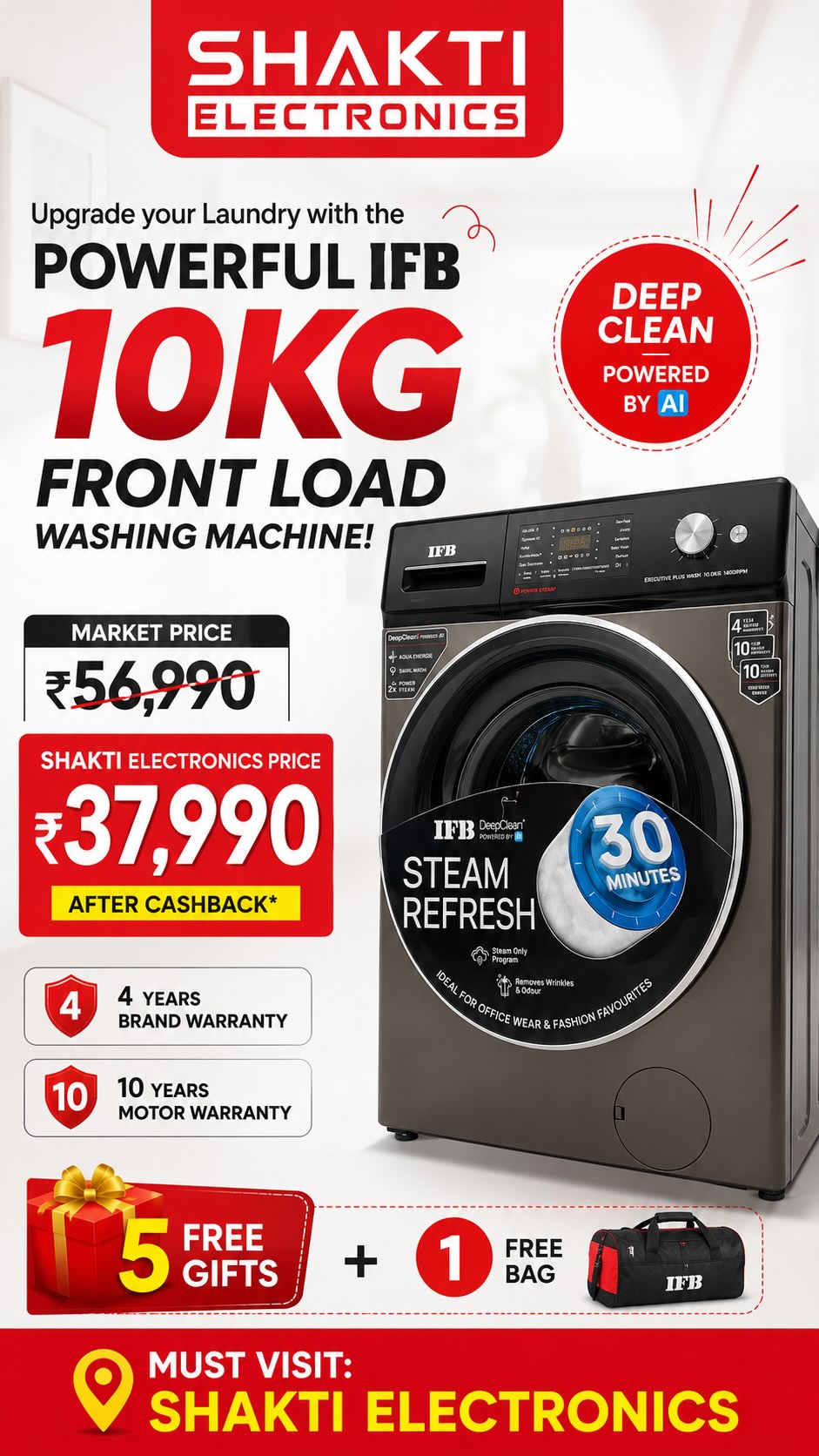 説明文 🌀 Upgrade your laundry with the powerful IFB 10KG Front Load