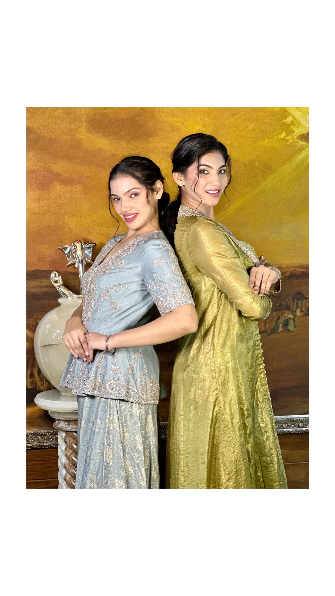 A statement Indo-Western co-ord set crafted in a rich royal purple hue, bringing together contemporary silhouettes and exquisite handcrafted detailing., The sleek sleeveless blouse is paired with a 