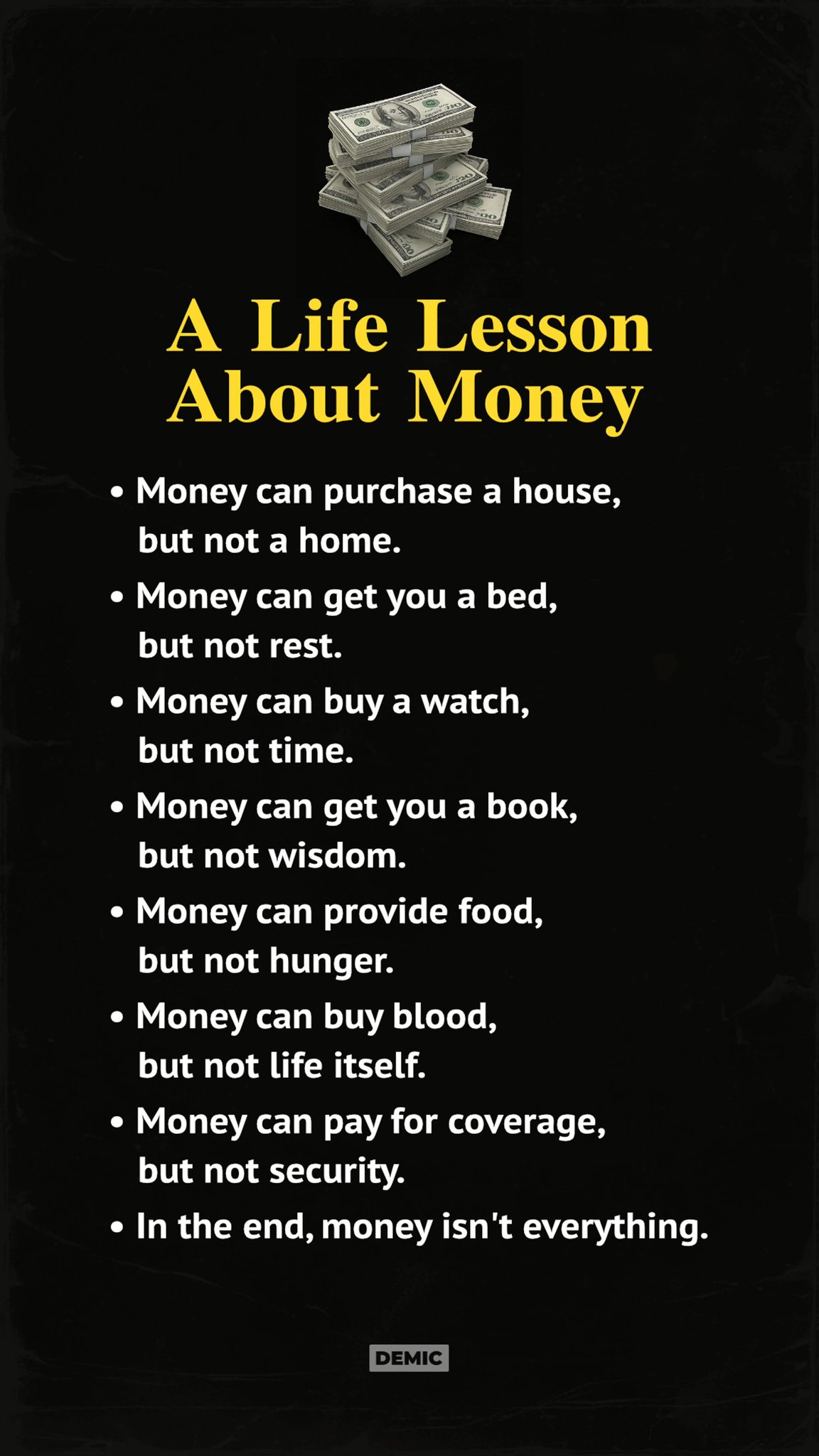💔 Money Buys Things, Not Meaning 💸 | DEMIC | Facebook