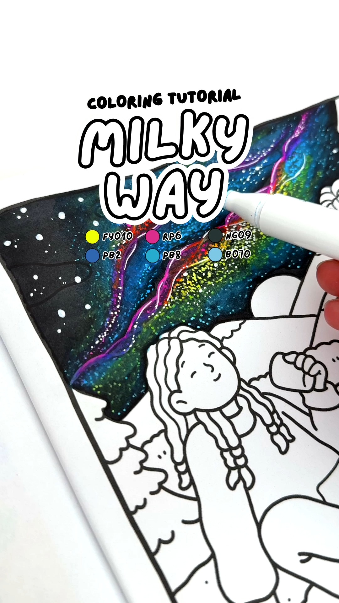 How to Color the Milky Way🌌 (satisfying step by step coloring tutorial ...