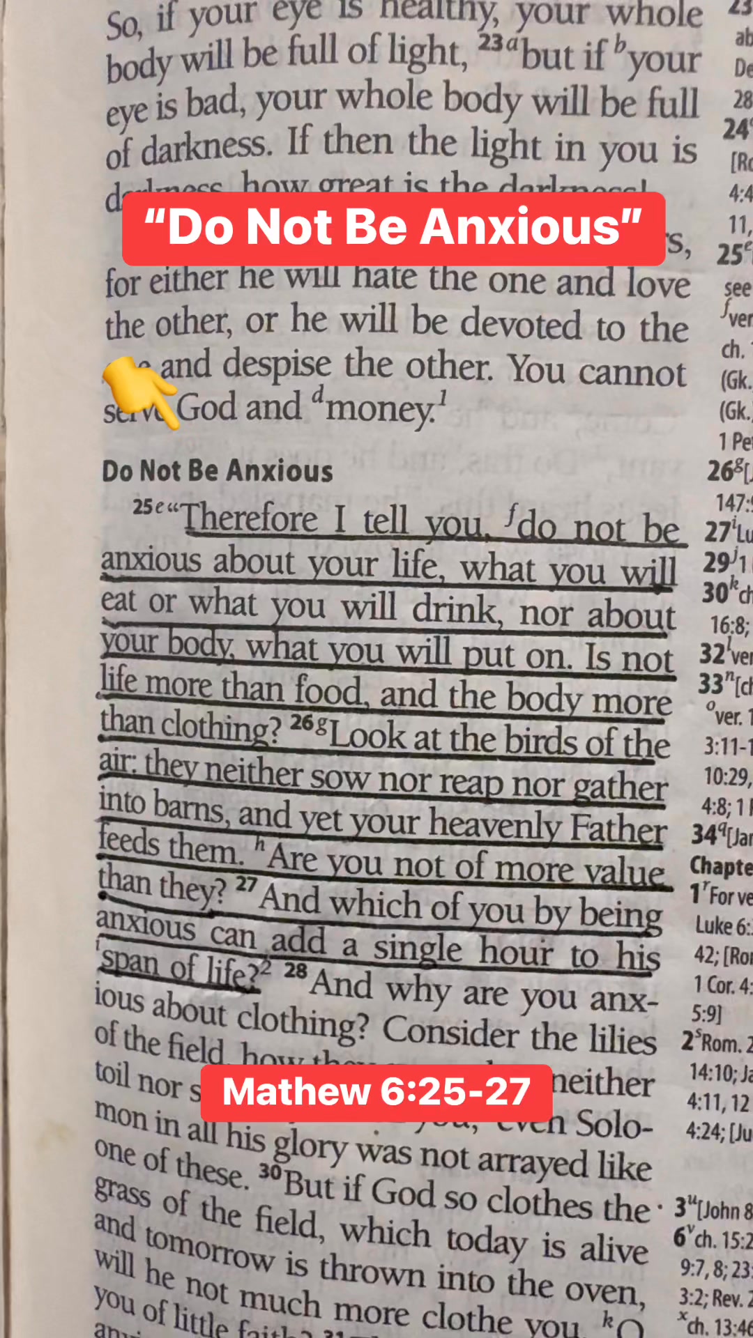 “DO NOT BE ANXIOUS ABOUT YOUR LIFE.” | The Bible Verses | Facebook
