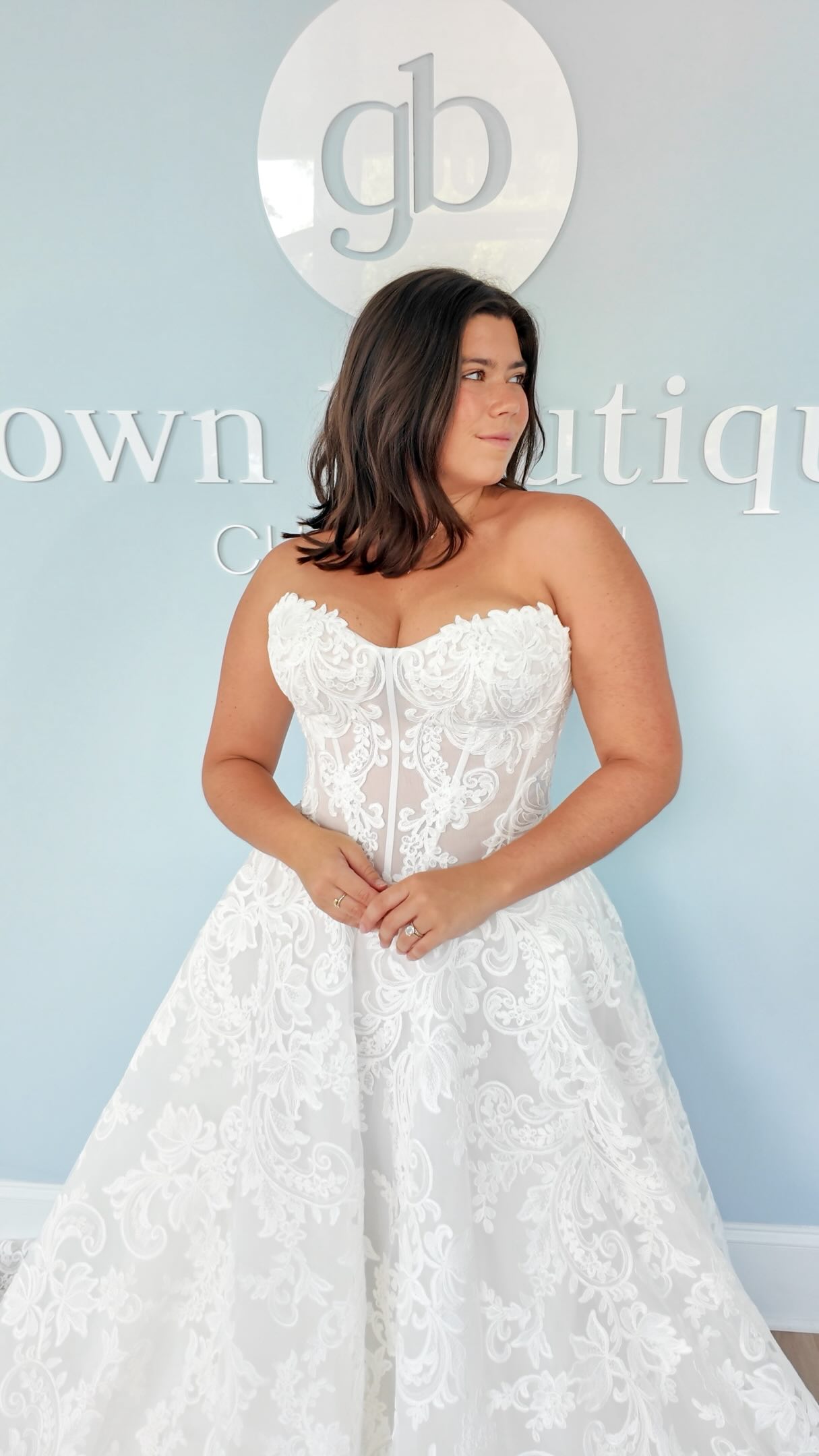 Two stunning lace gowns, which one would you say YES to?🤍✨, 1. Brooke, 2. Amber, Charleston Bride - Bridal Inspo - Romantic Bride - Basque Waist - Lace Gown | Gown Boutique of Charleston
