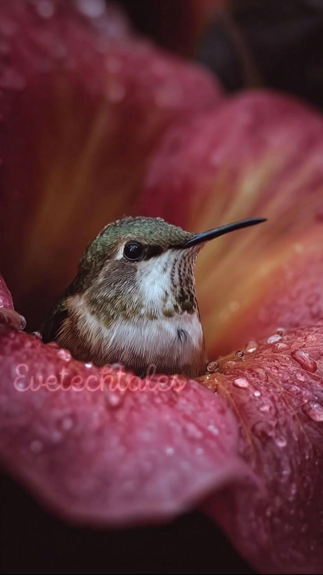 Some hummingbirds sleep hanging upside down from thin branches, looking ...