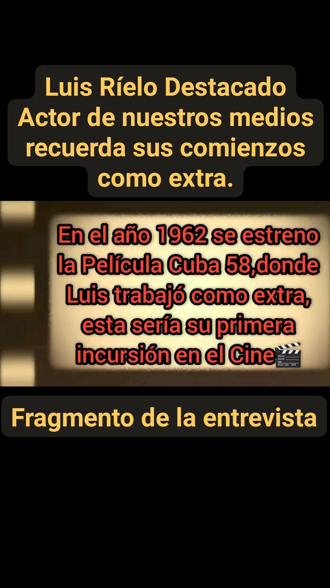 #El Destacado Actor Luis Ríelo recuerda sus comienzos como extra en la ...