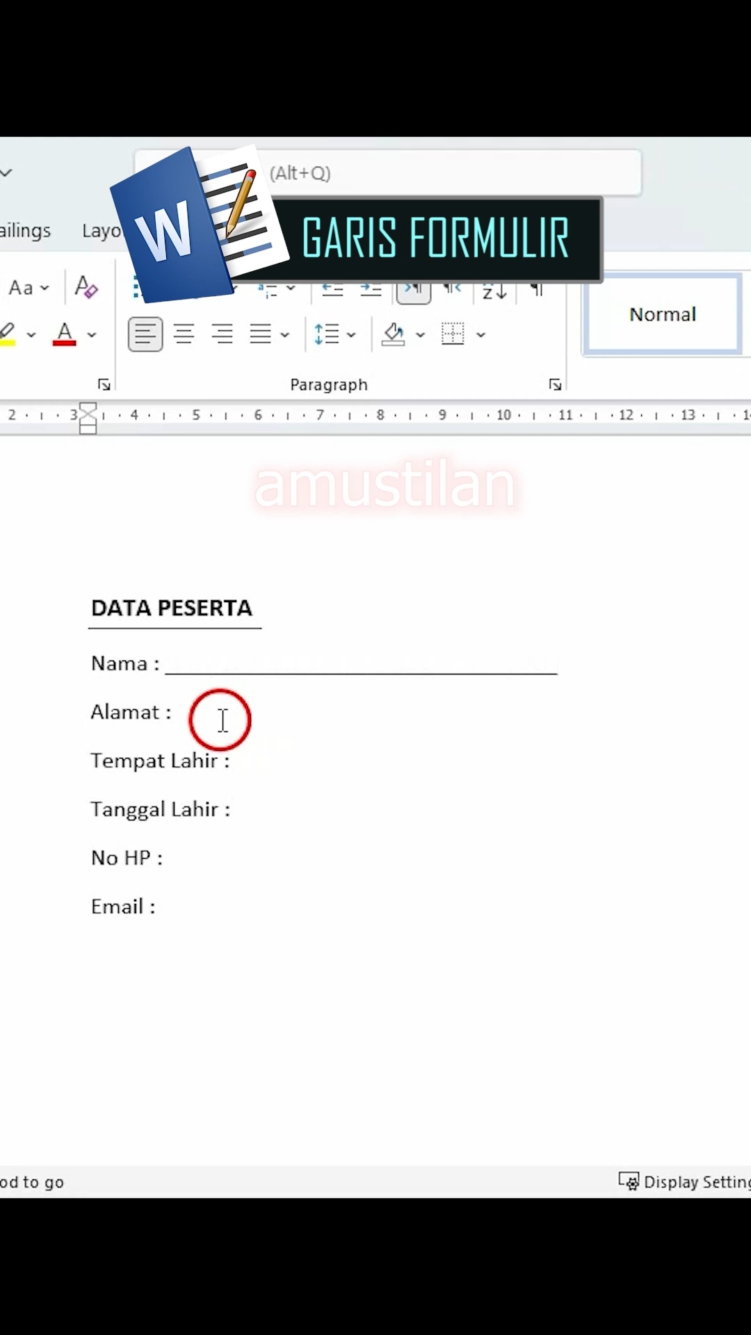 cara buat garis di formulir di ms word #fblifestyle #tipsexcel # ...