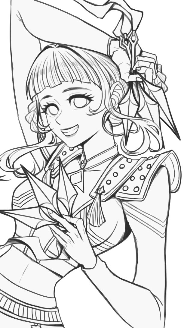 Huntrix Zoey Lineart from Kpop Demon Hunters timelapse - #fanart # ...