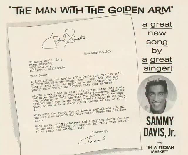 On this day in 1955, Sammy received this letter from Frank Sinatra ...