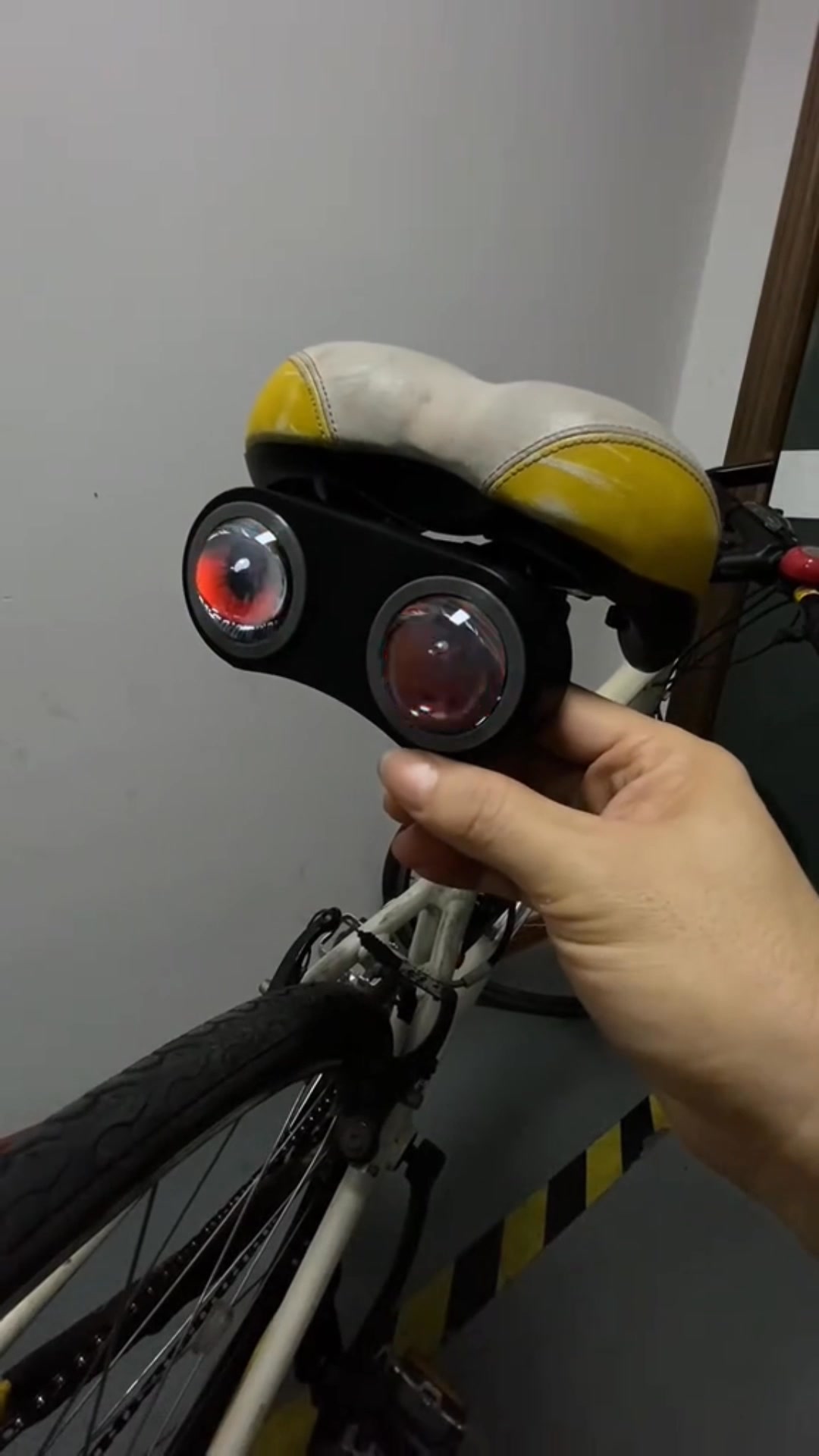 Night rides just got safer 🚴‍♂️ Powerful LED + eye-catching “Devil Eyes ...