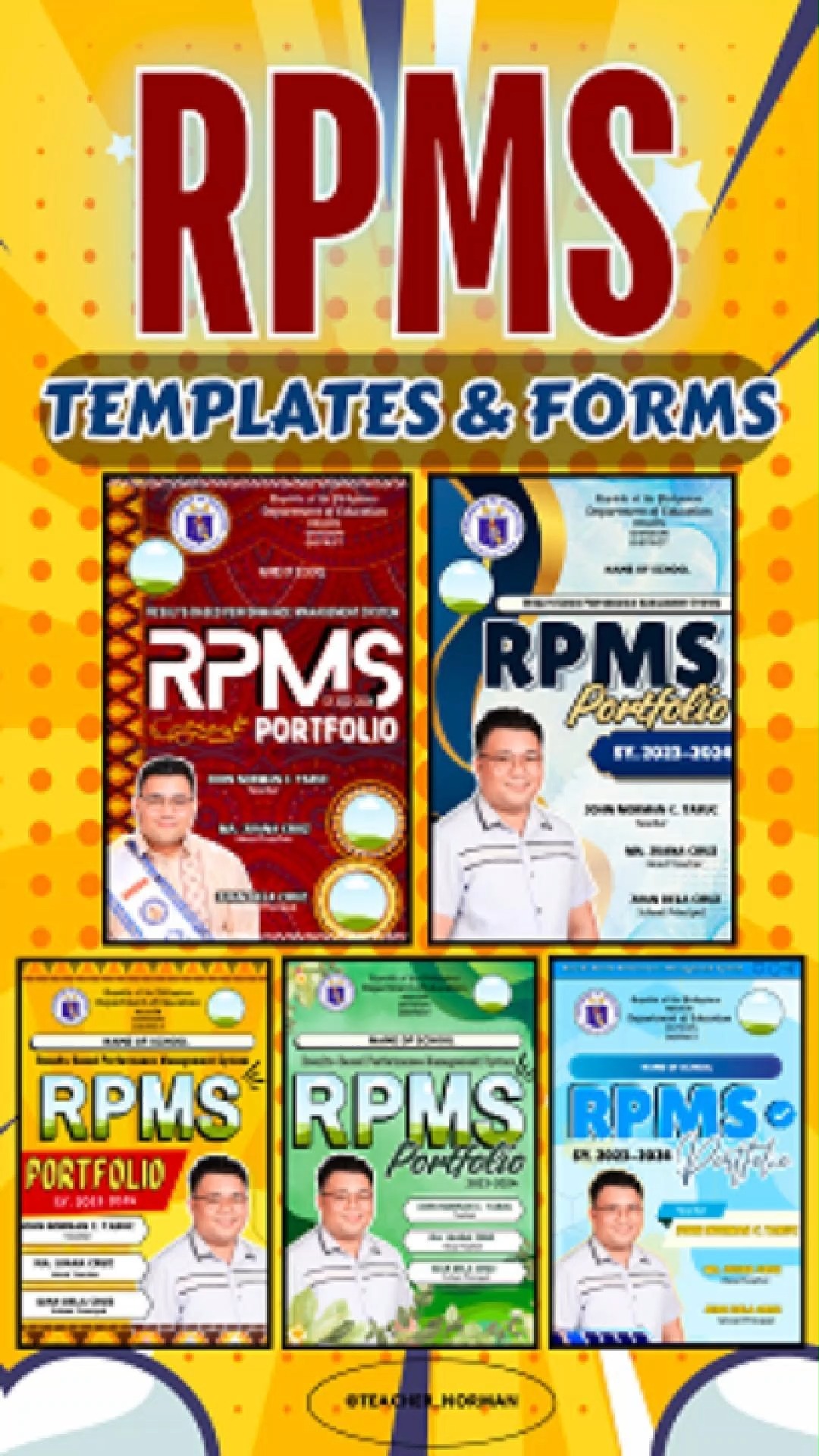 5 RPMS PORTFOLIO TEMPLATES (PPT & CANVA EDITABLE LINK) with other forms ...
