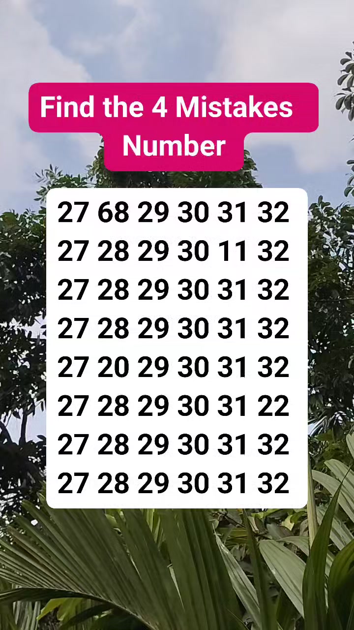 Find the 4 Mistakes Number #brainteaser #search #find | Riddle Me This ...