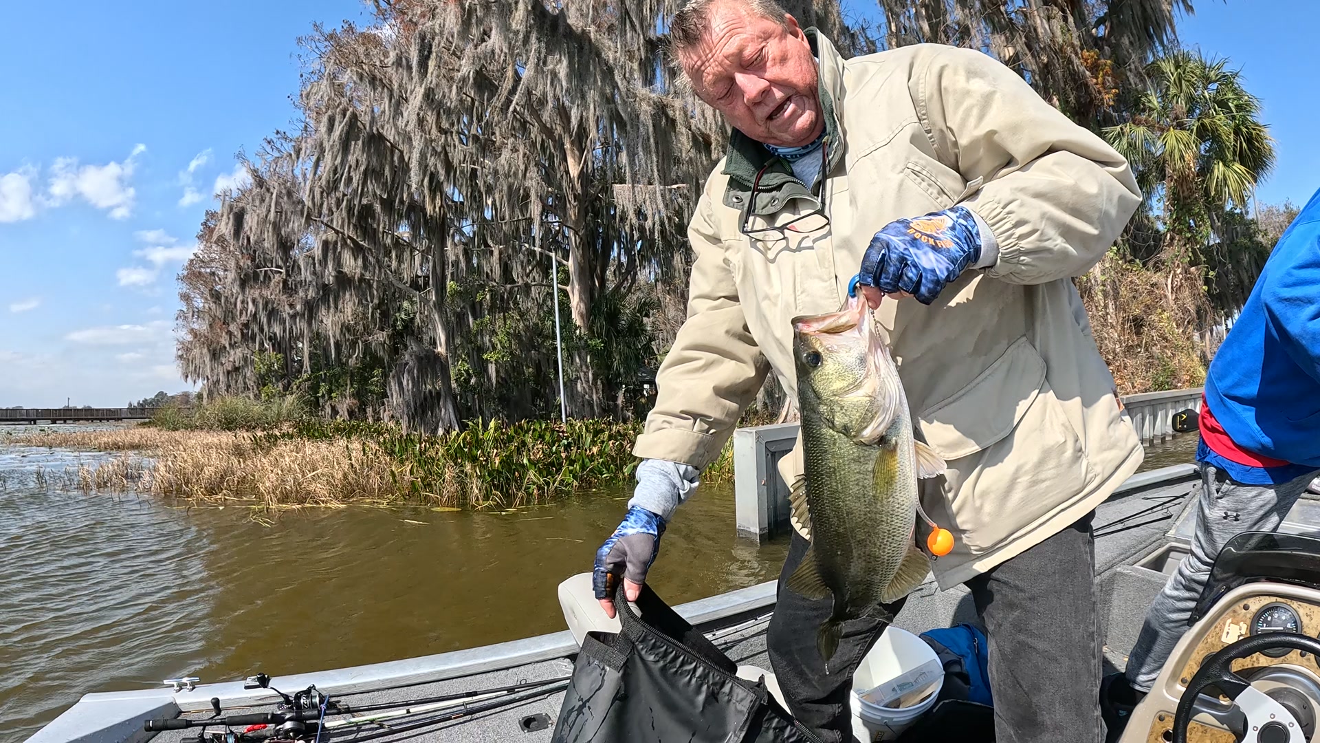 Bass caught on Lake Harris fishing the lilly pads using the Mayor swim ...