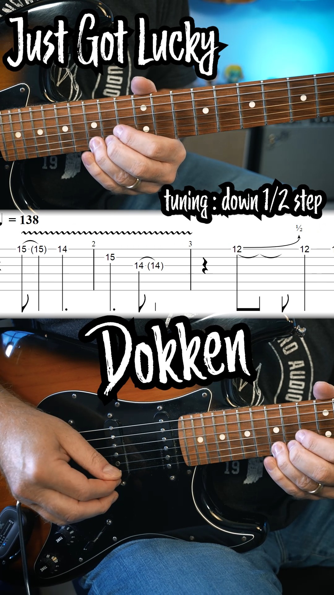 Just Got Lucky guitar riff and intro solo by George Lynch/Dokken with ...