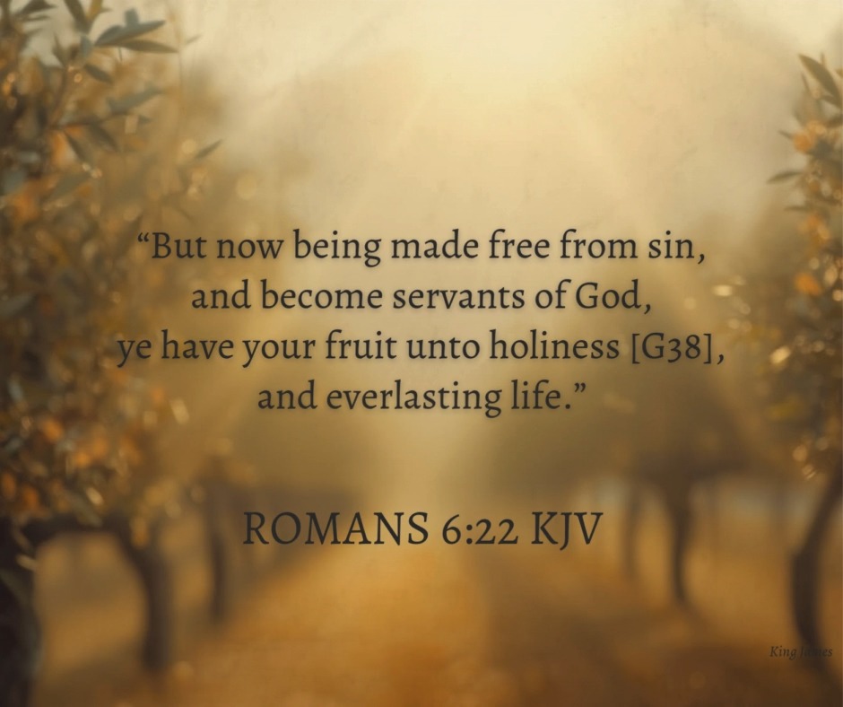 Romans 6:22 KJV But now being made free from sin, and become servants ...