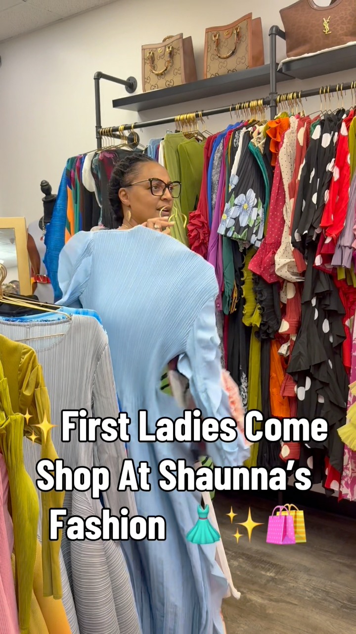 first lady dress store Tina Shops at Shaunna's Fashion & Boutique, Leaves With Three Dresses product-family: Jersey tee dress