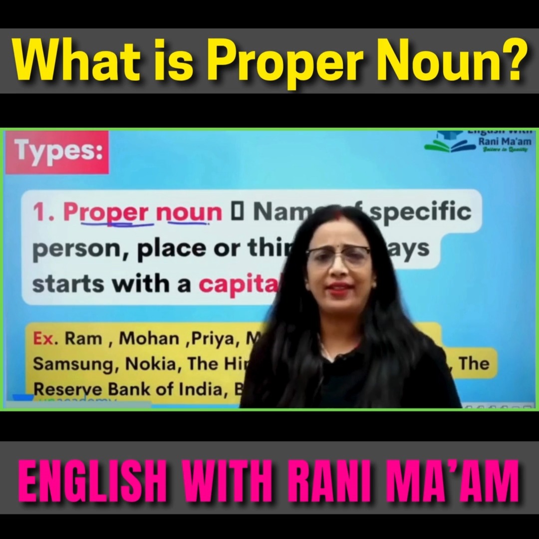 What are Proper noun? | Grammar | English With Rani ma'am #grammar # ...