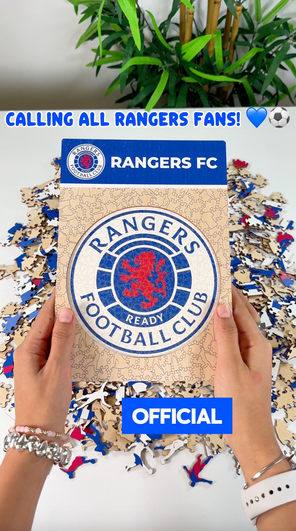 Every RANGERS FC fan will love these Wooden Puzzles! 🔵⚽️🦁 🧩 Precision ...