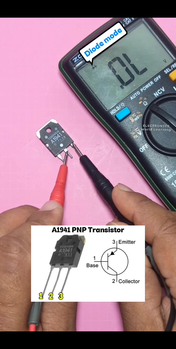 PNP Transistor Testing in normal condition using digital tester in ...