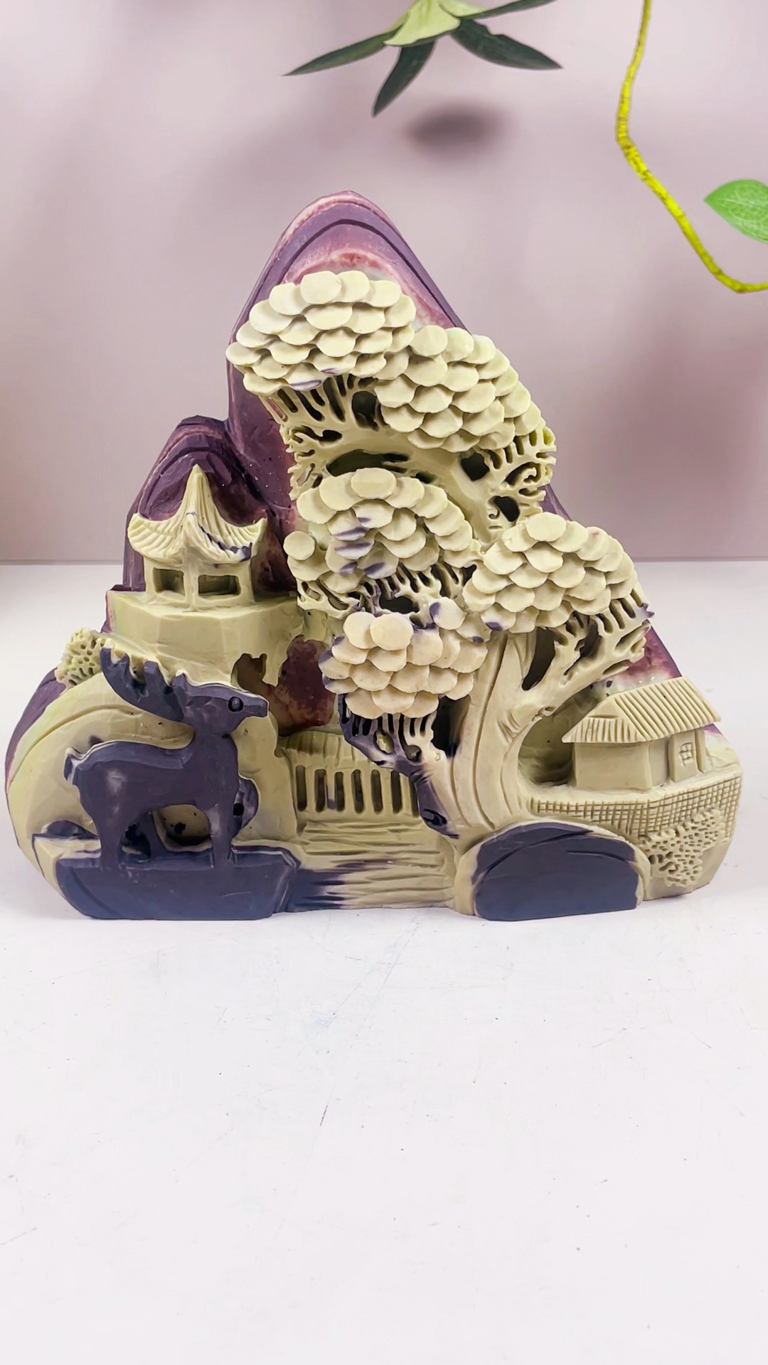 New purple jade landscape No.1 | Appreciation of Rough Crystal