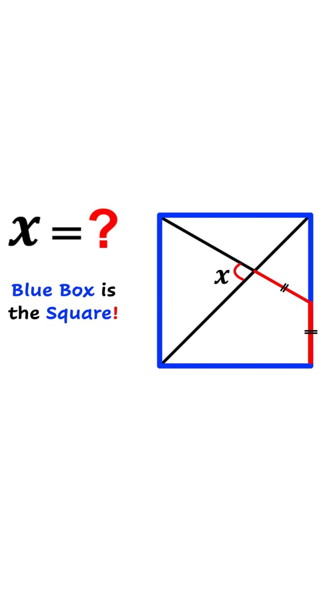Can you find the value of angle X? | (Square) | #math #maths | # ...