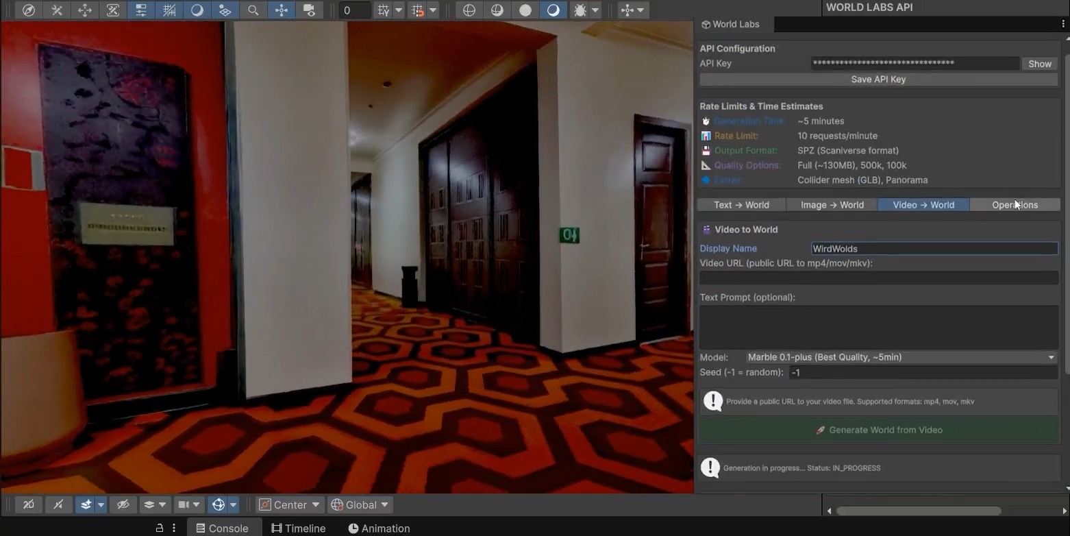 World Labs API for Unity 現已推出！你可以在 Unity 中產生AI 驅動的 3D高斯潑濺世界！ World Labs ...