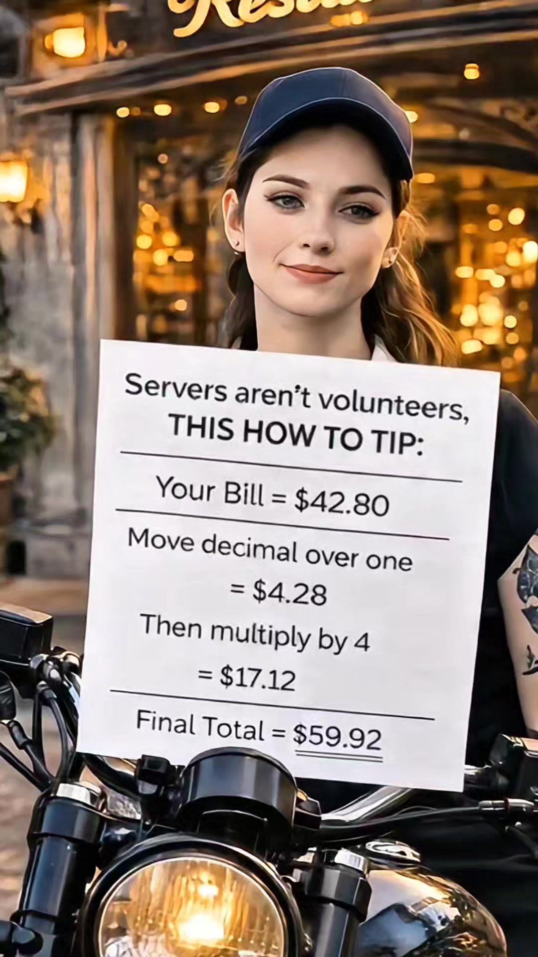 “Wait, what?” “Move the decimal. Multiply by four.” That’s not a thank ...