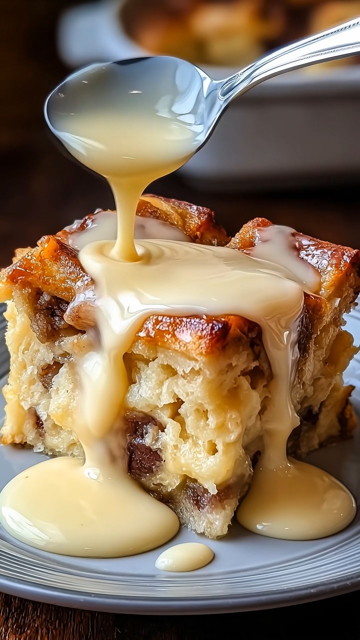 BREAD PUDDING WITH VANILLA SAUCE INGREDIENTS 4 cups day-old bread ...