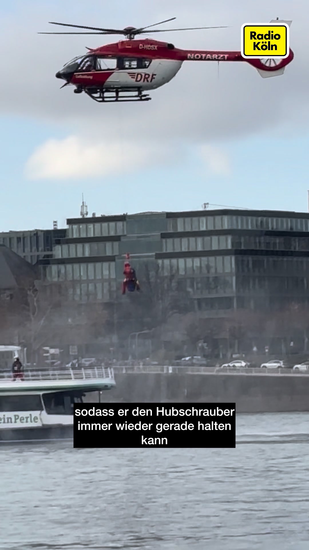Hubschrauber Uber Rhein Heute