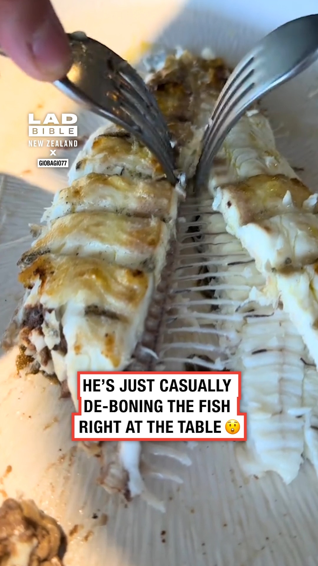 De-boning a full fish at the table 🐟 | LADbible New Zealand | Facebook