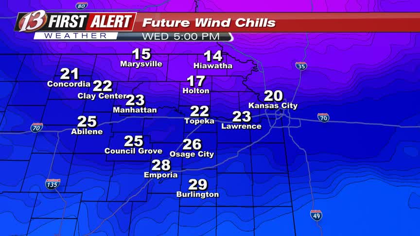 Wind Chill falling rapidly the next few hours. Wind Chill near zero by ...