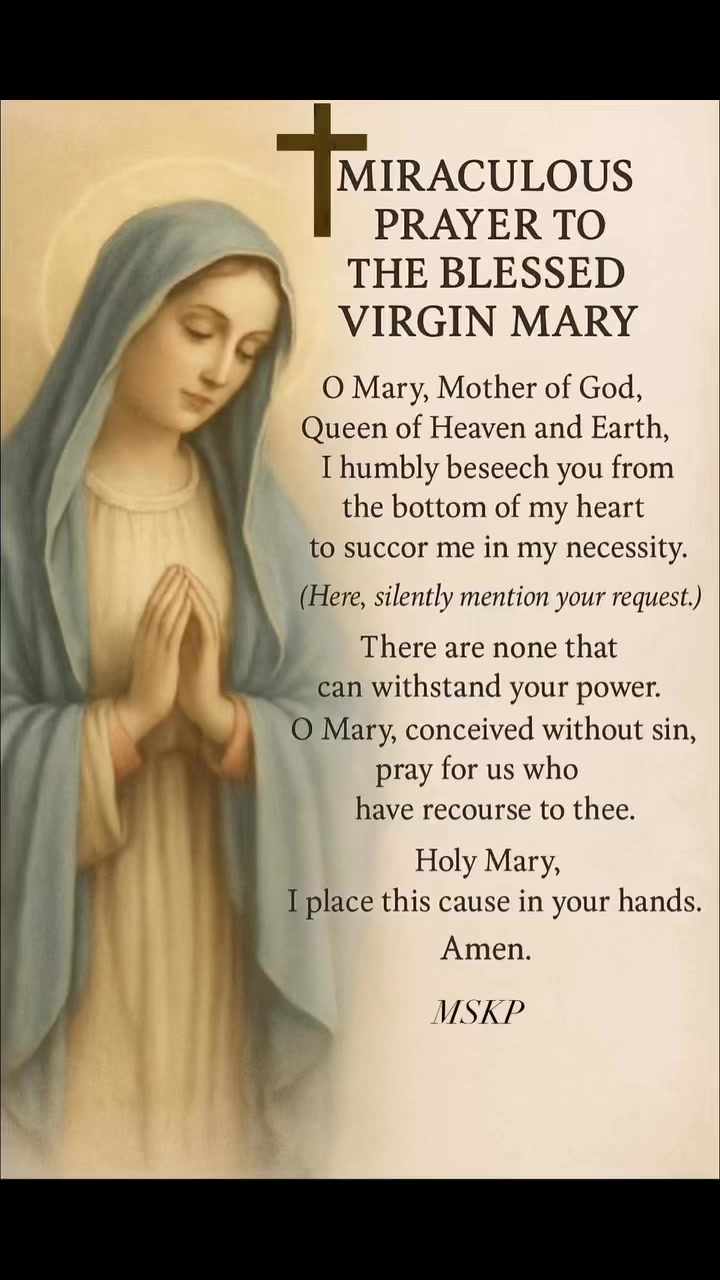 Miraculous prayer to the blessed Virgin Mary | Marilyn Solayao Kane ...