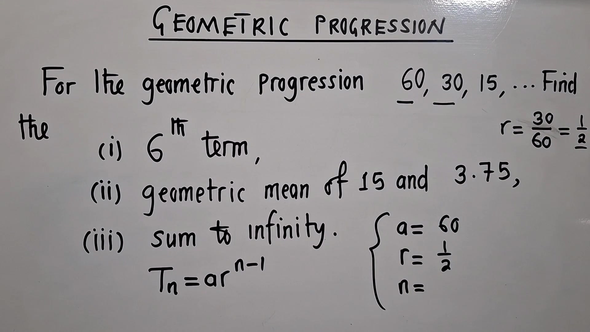 Geometric Progression Paper 2 | Jacob Sichamba Online Math