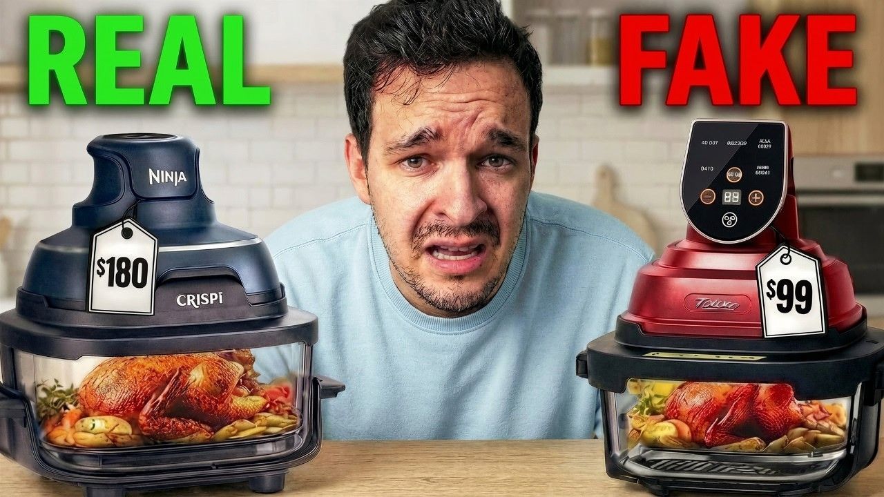 Is the Ninja Crispi actually worth $200... or is an $100 Amazon air fryer just as good?, In this video, I compare the Ninja Crispi vs a top-rated Amazon lookalike to see which one works better., Both