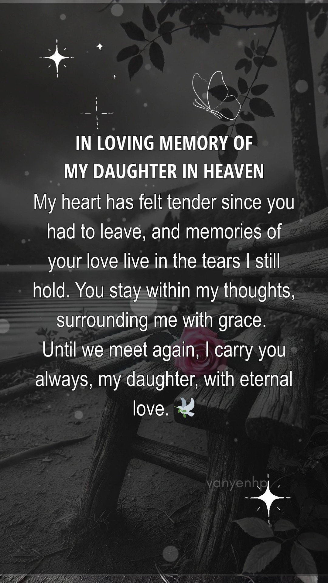 My daughter, held in my soul 🕊️ | Daughter’s Forever Memory | Facebook