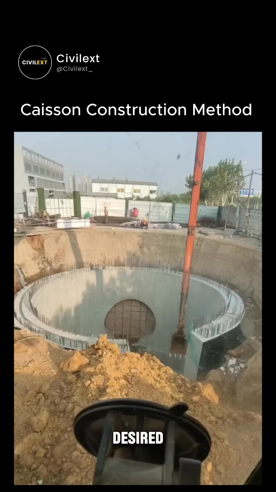 Building strength below the surface! 💪 Workers use the caisson ...