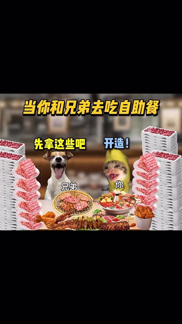 当你和女朋友去吃自助餐 . . . . #猫meme #00后 #真实还原 #搞笑 #猫meme小剧场 #万万没想到 #内容过于真实 ...