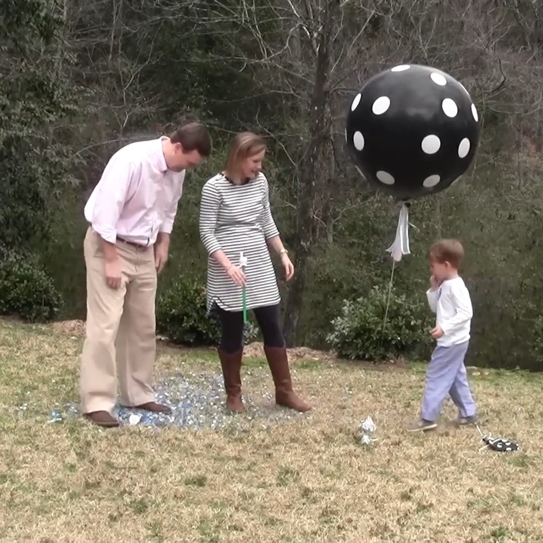 Epic balloon-popping twins gender reveal! 🎥 Nick Baggett #Pregnant #