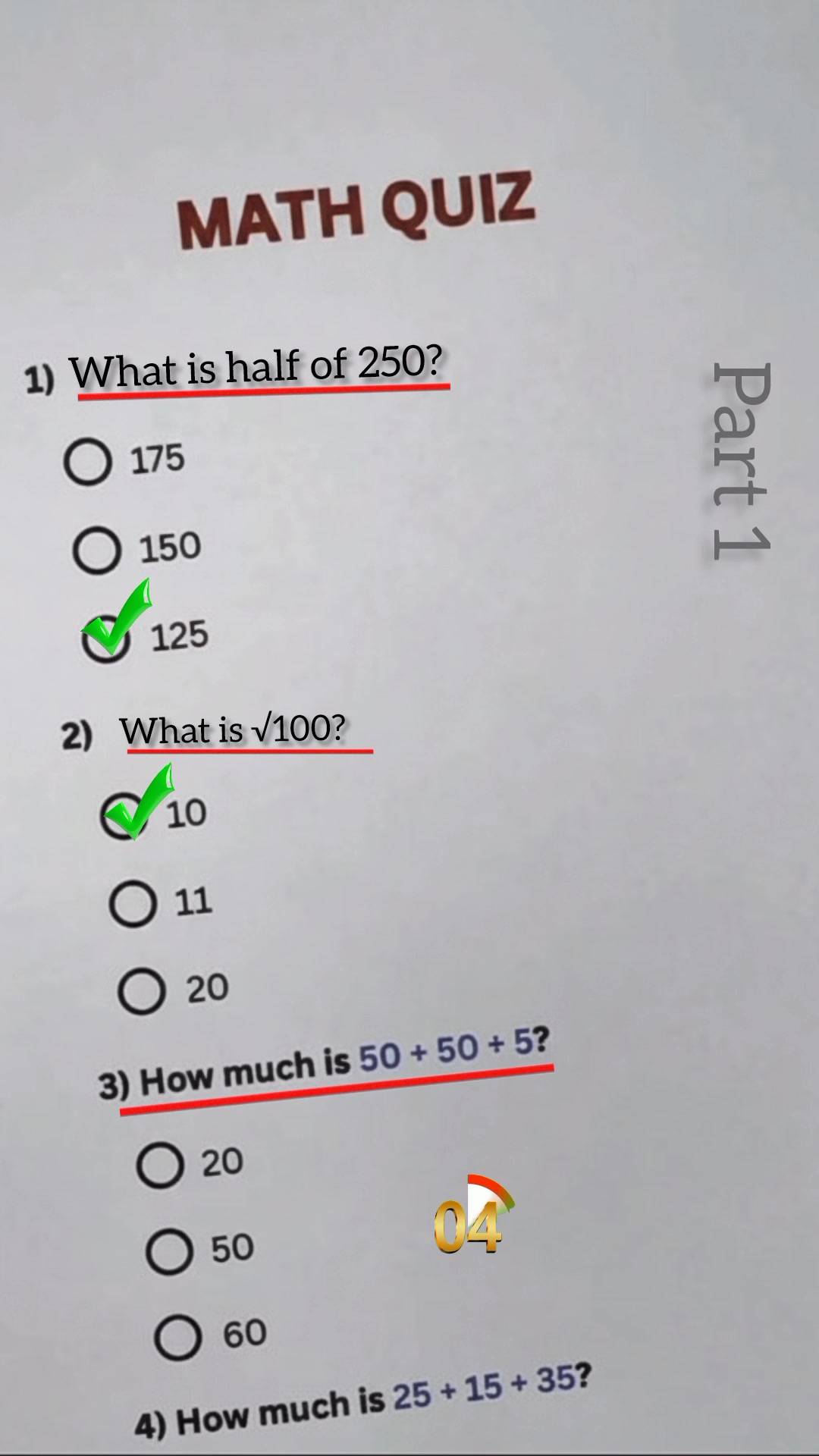 Part 1: math quiz can you get 3/3? Share like #viralreelsfacebook #usa ...
