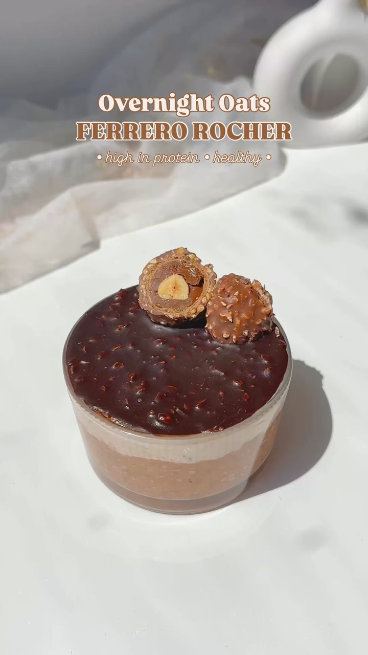 FERRERO ROCHER OVERNIGHT OATS 🍫 with hazelnut magic shell … • vegan ...