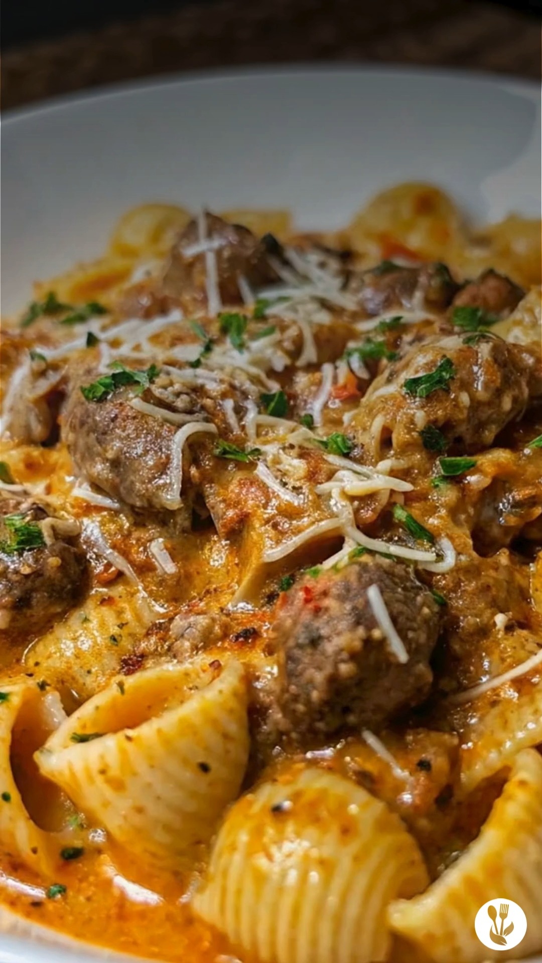 Rich, velvety cream hugs tender steak and perfectly cooked pasta, while ...