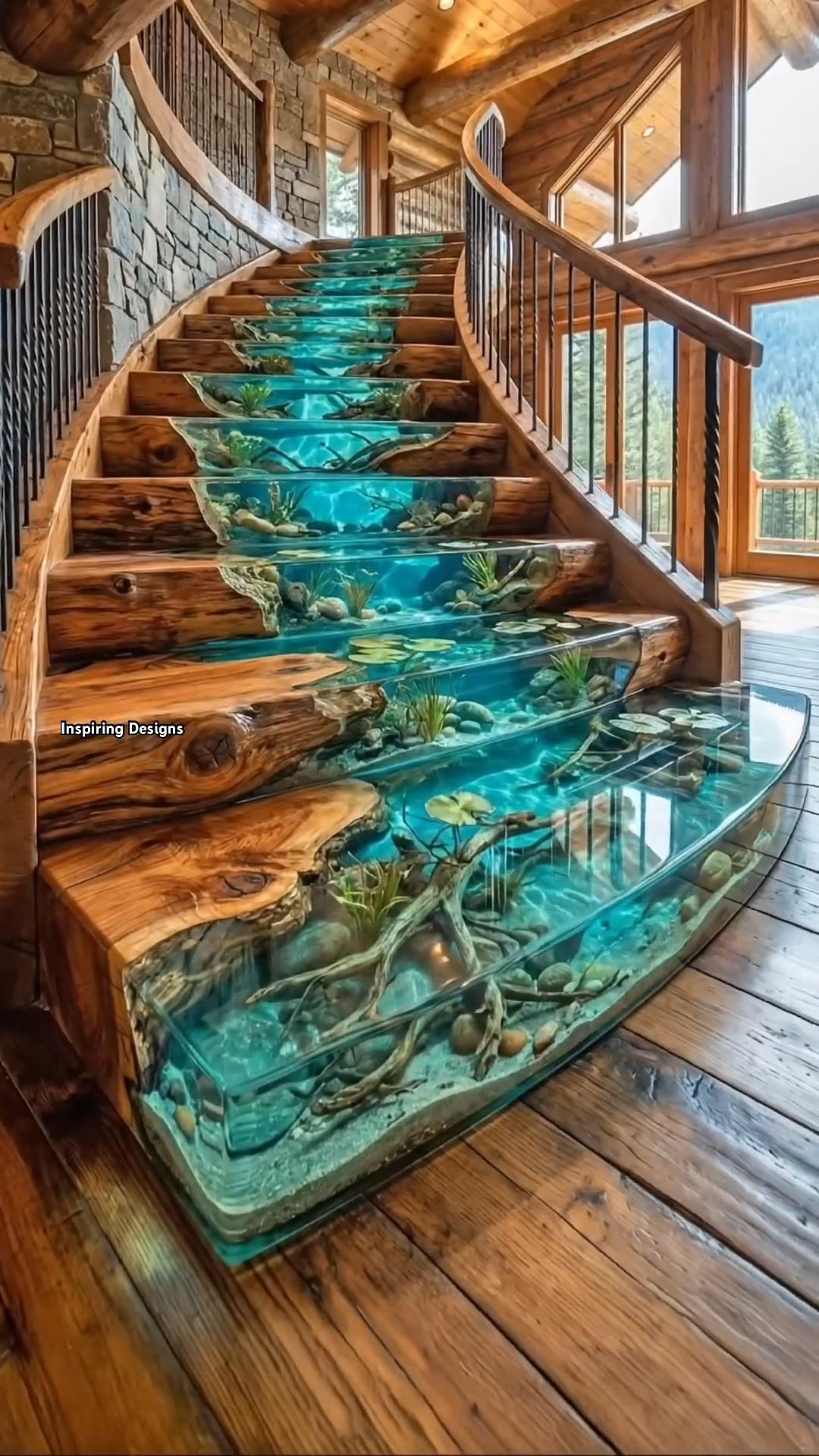 Wow! Absolutely incredible epoxy pond staircase! 🤯👏 | Inet Technology ...