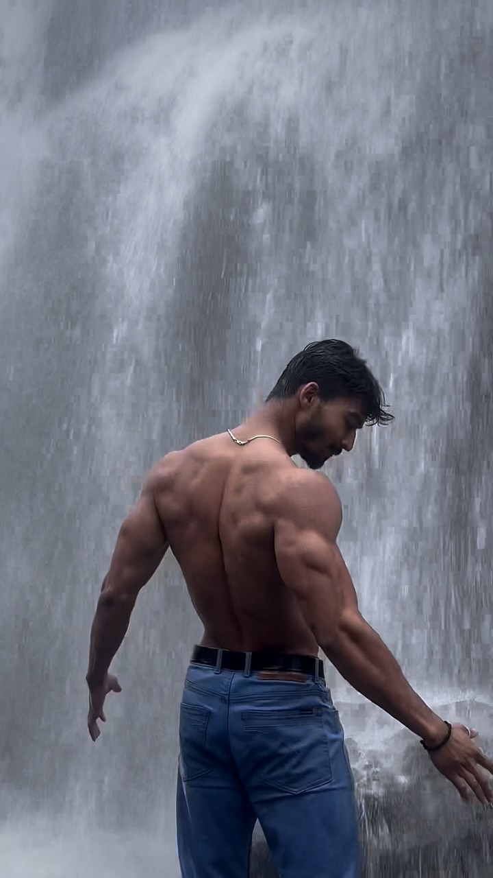 Waterfall + me = best combo 🔥 @bigmuscles_nutrition # ...