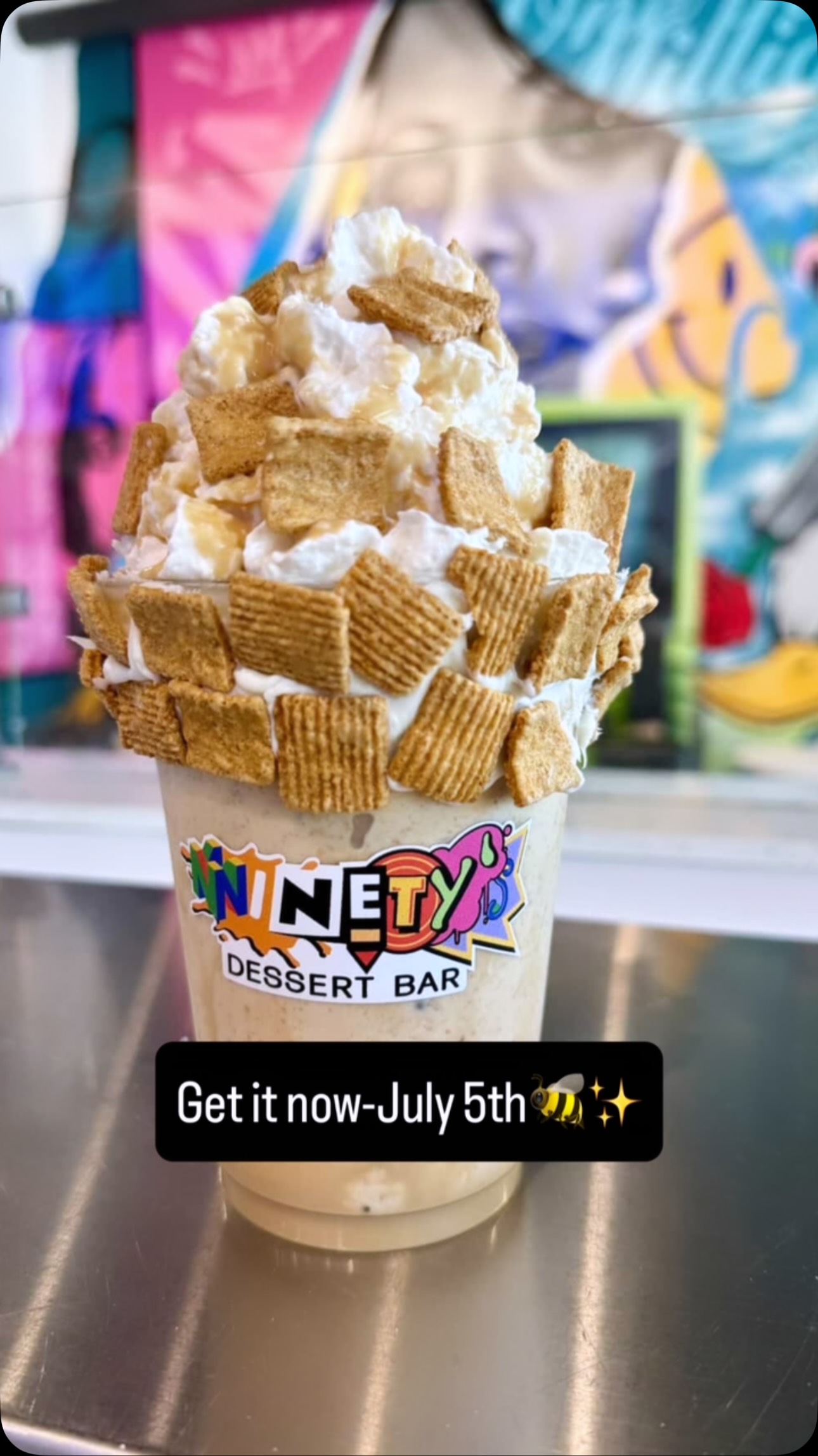 The Honey Coffee Crunch Milkshake is available now-July 5th