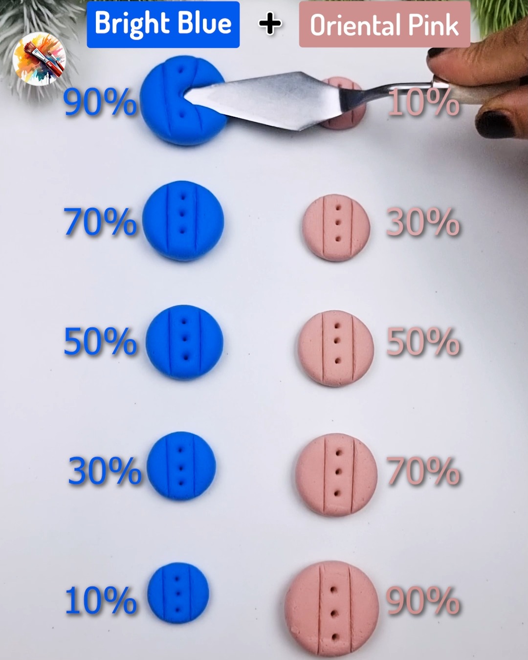 Bright Blue Vs Oriental Pink Satisfying color mixing clay #handmade # ...