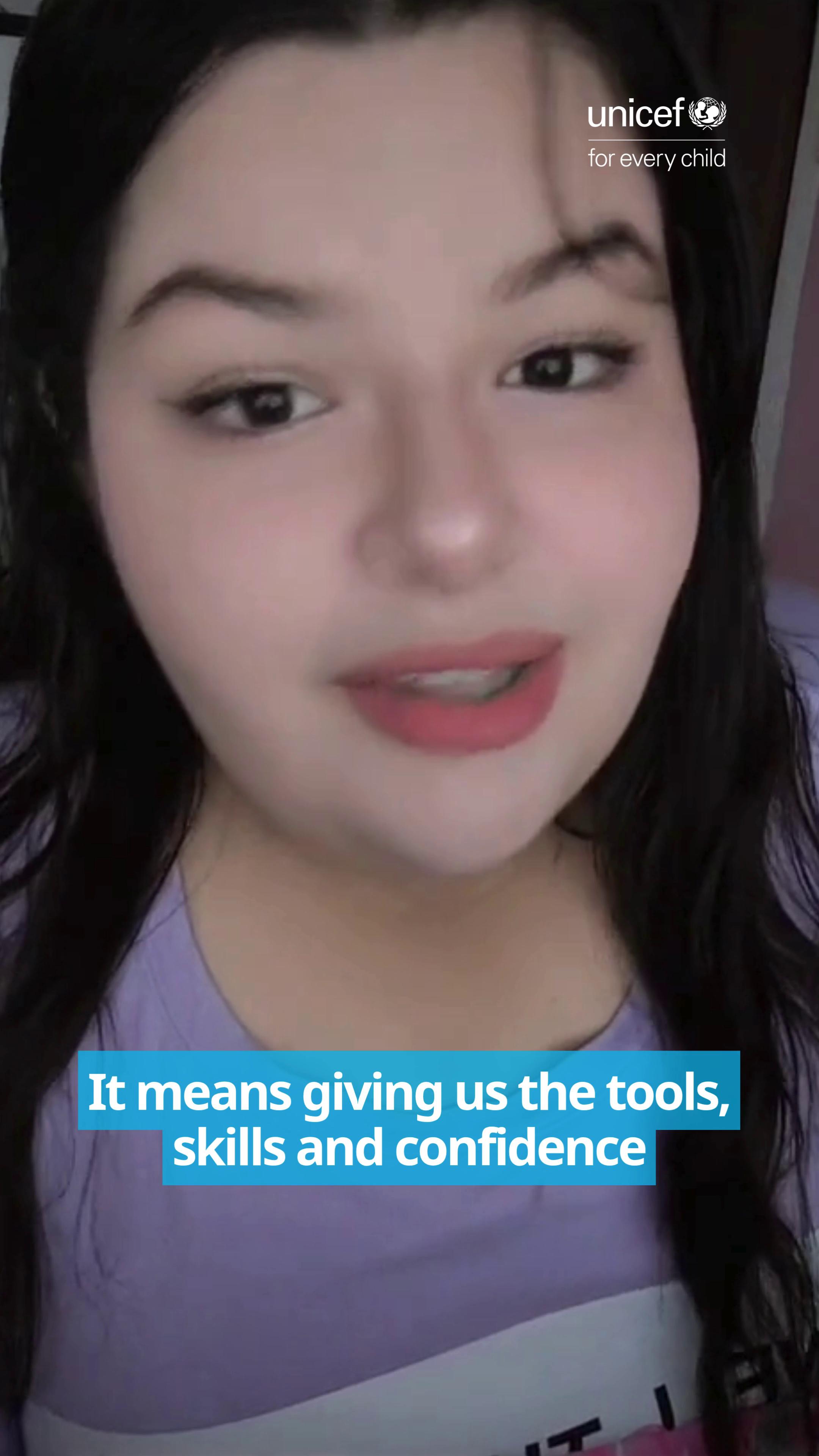 Amanda, 16, from Colombia and a member of UNICEF’s Global Girl Leaders  Advisory Group, wants girls to grow up being heard, supported and given  equal opportunities to learn, lead and build the futures ...