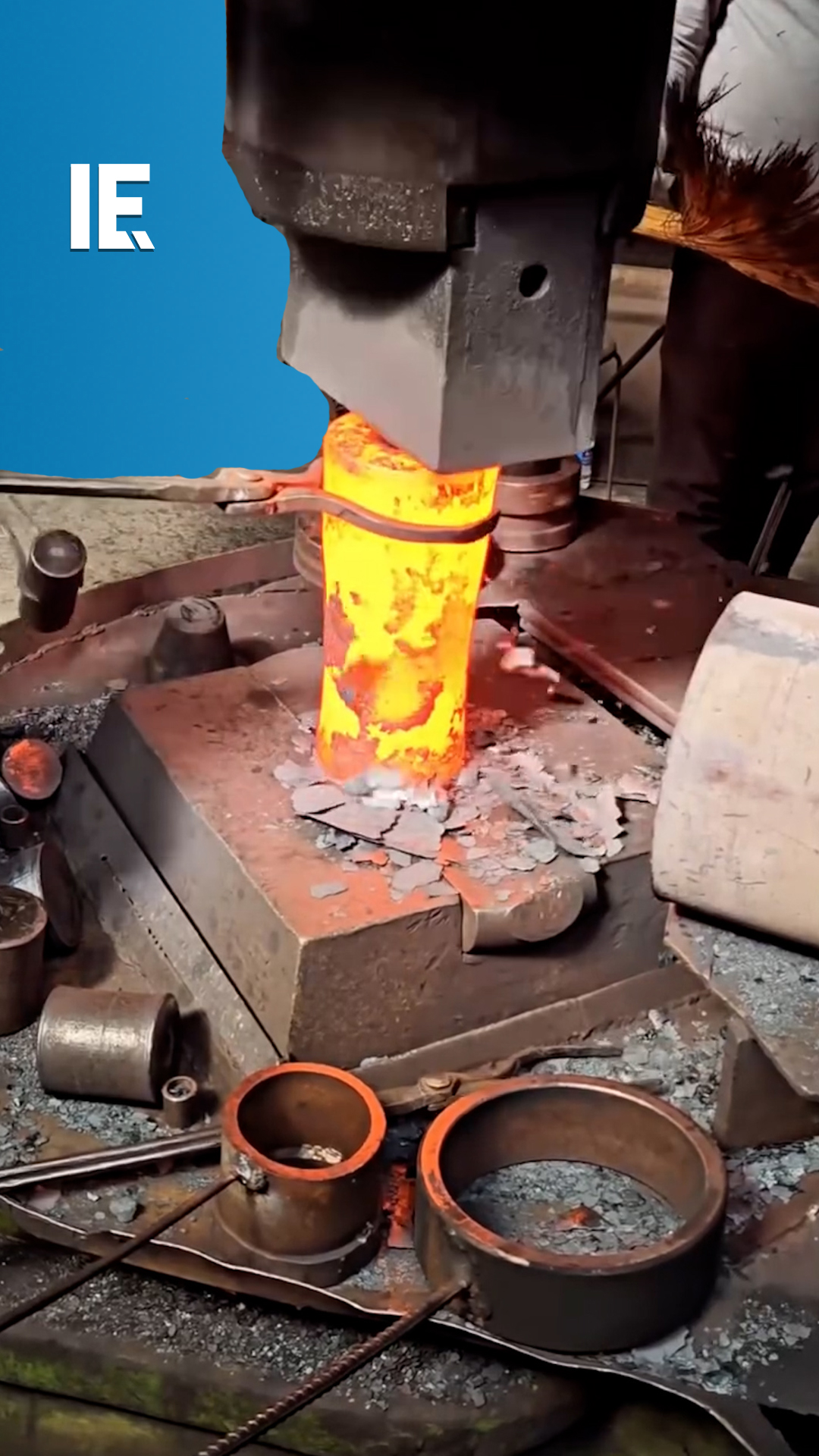 It takes a giant hammer and a lot of coordination to get hot forging ...