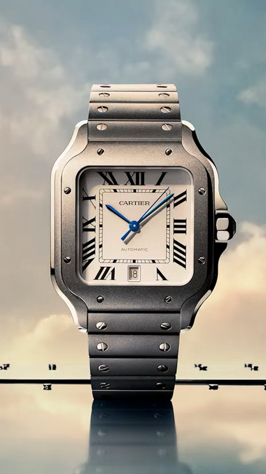 The stunning 39.8mm Santos de Cartier full black ceramic WSSA0039