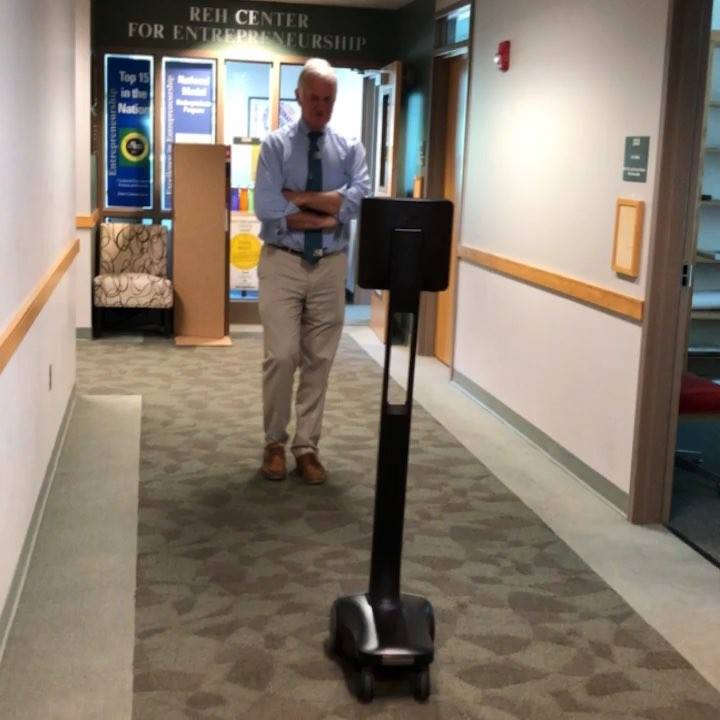 President Collins testing out our new telepresence robot “Iggy” # ...