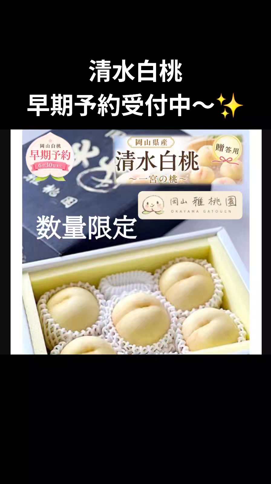 岡山の桃ぶどう早期予約受付中〜✨️✨️ 岡山を代表する高級桃 発祥の